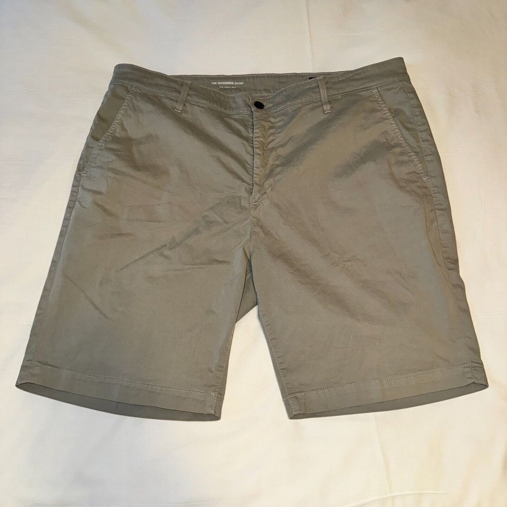 Adriano Goldschmied Wanderer Shorts Mens 40 Slim Trouser‎ Dark Khaki Gray AG